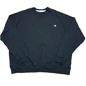 Champion Men’s Black Crewneck Pullover Sweatshirt XXL Logo